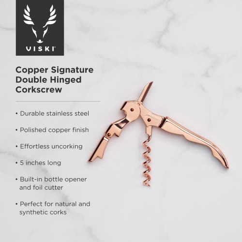Viski Signature Double Hinged Corkscrew In Summit