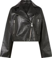 AllSaints Clarke Boxy Leather Biker Jacket