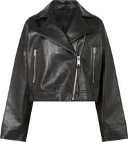 AllSaints Clarke Boxy Leather Biker Jacket