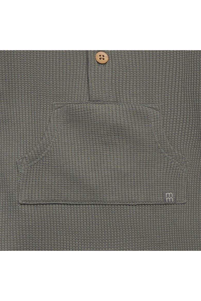 Waffle Knit Romper with Kangaroo Pocket, Alternate, color, Dark Green
