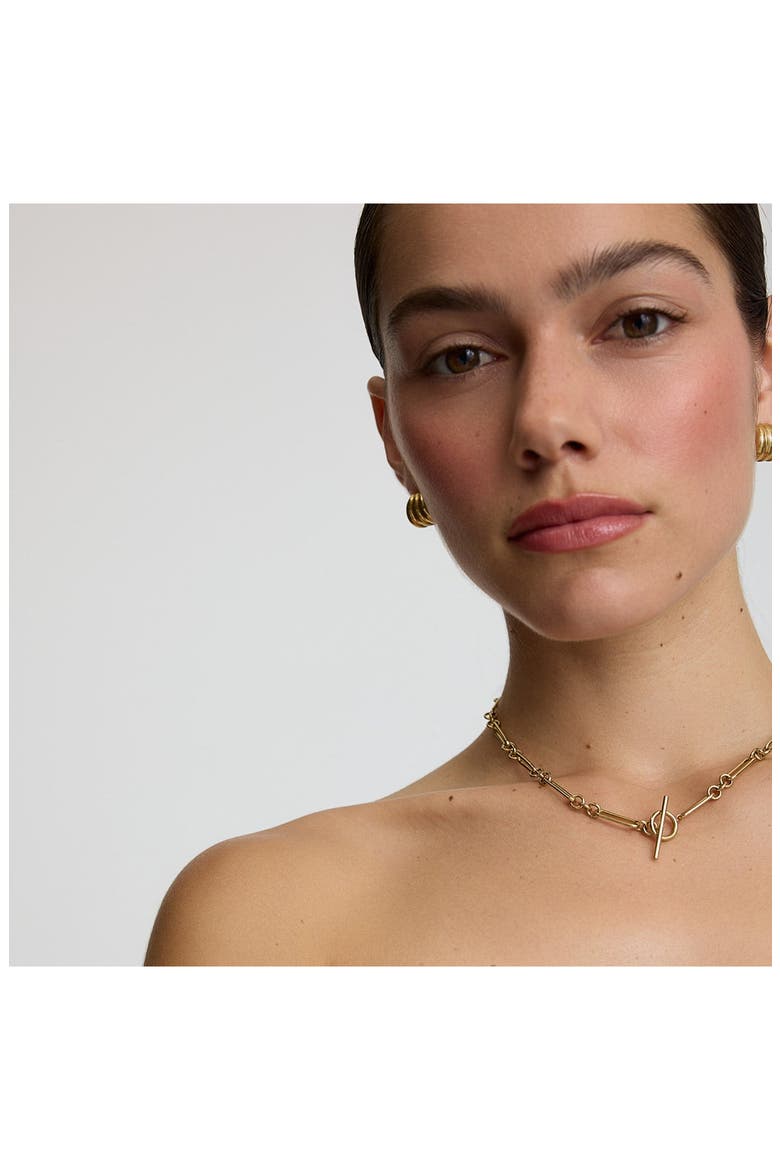 Love Link T-Bar Chain Necklace, Alternate, color, GOLD