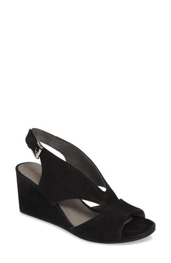David Tate Harlem Wedge Sandal In Black