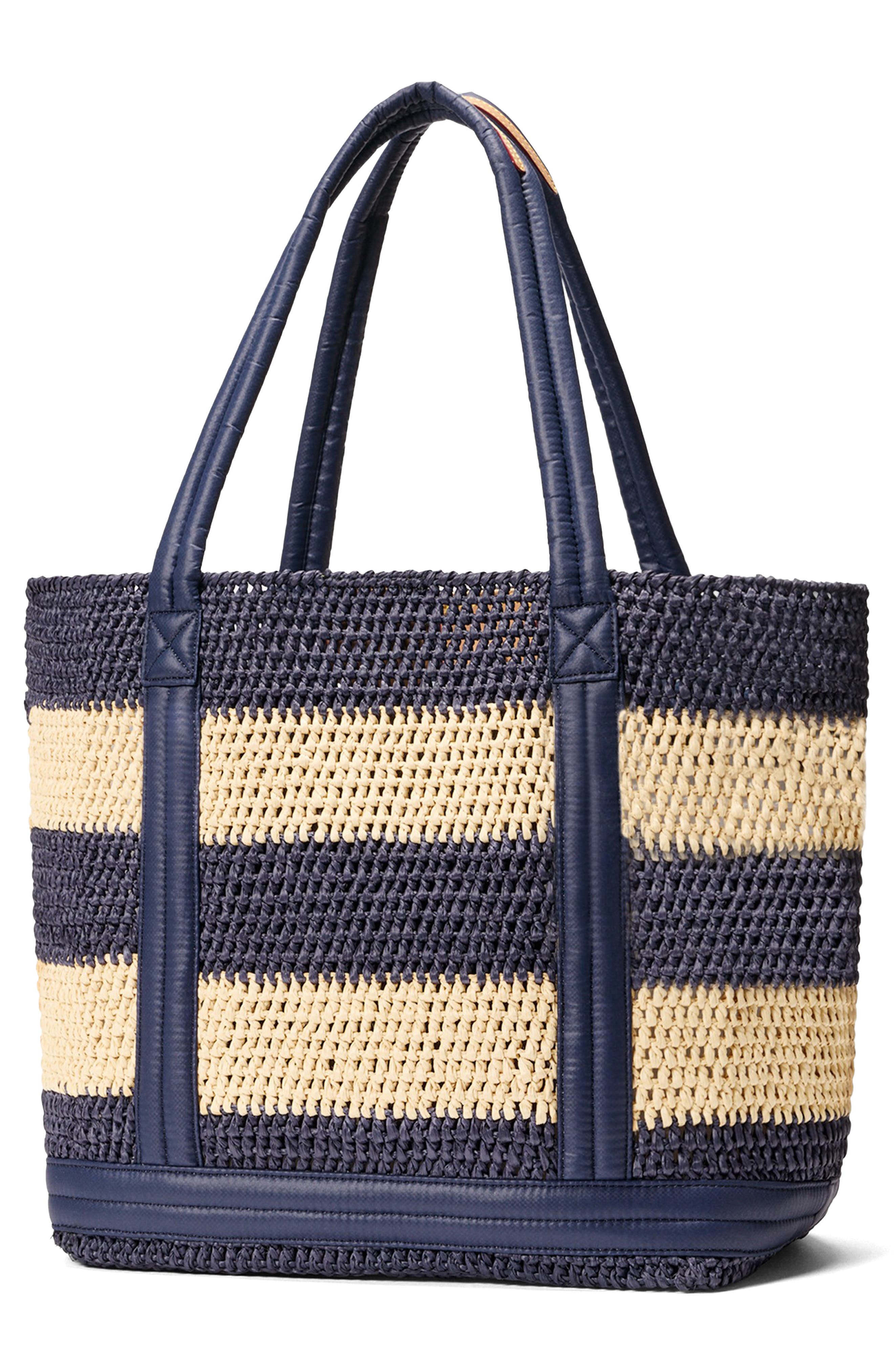 MZ Wallace Medium Crochet Tote, Alternate, color, Dawn/ Natural Stripe