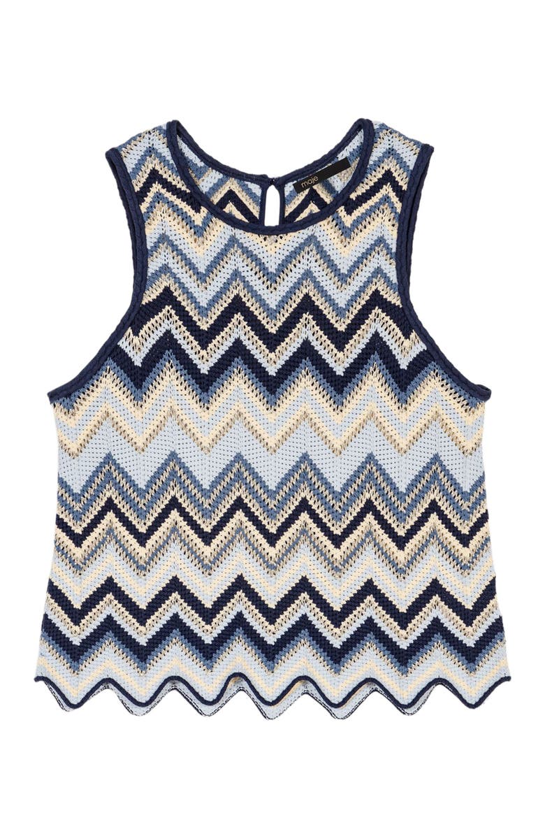 maje Crochet-knit top, Alternate, color,