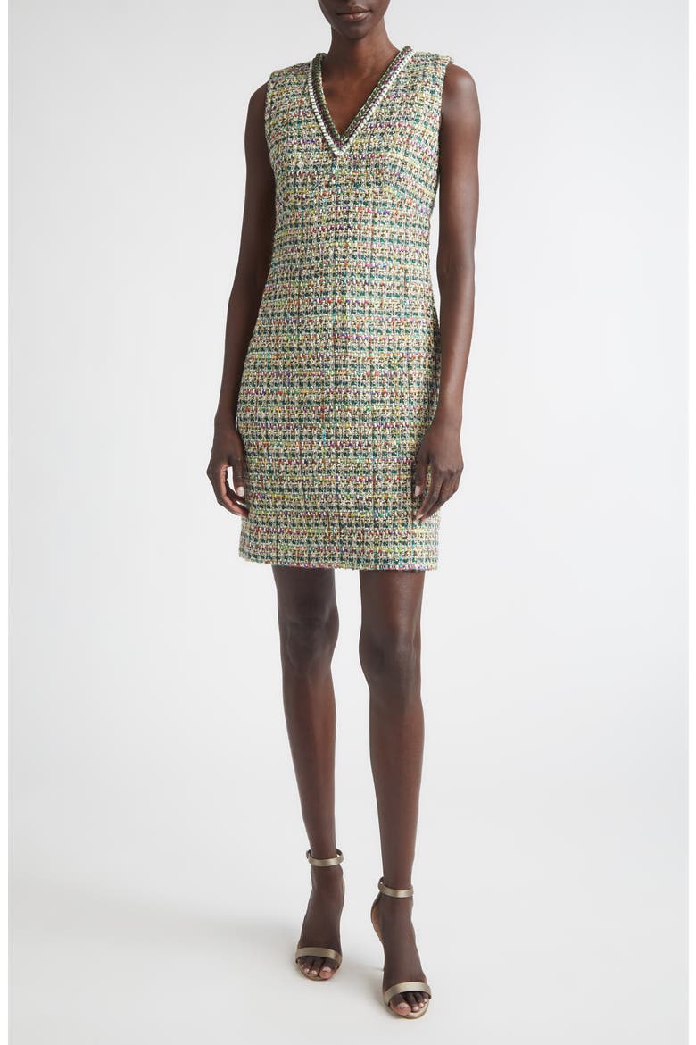 tweed dress womens Speak Up Fuchsia Pink Dress, Small - The Mint Julep Boutique The dress features delicate pearl embellishments that add a touch of luxury and texture to the design Balmain - Short glitter Tweed