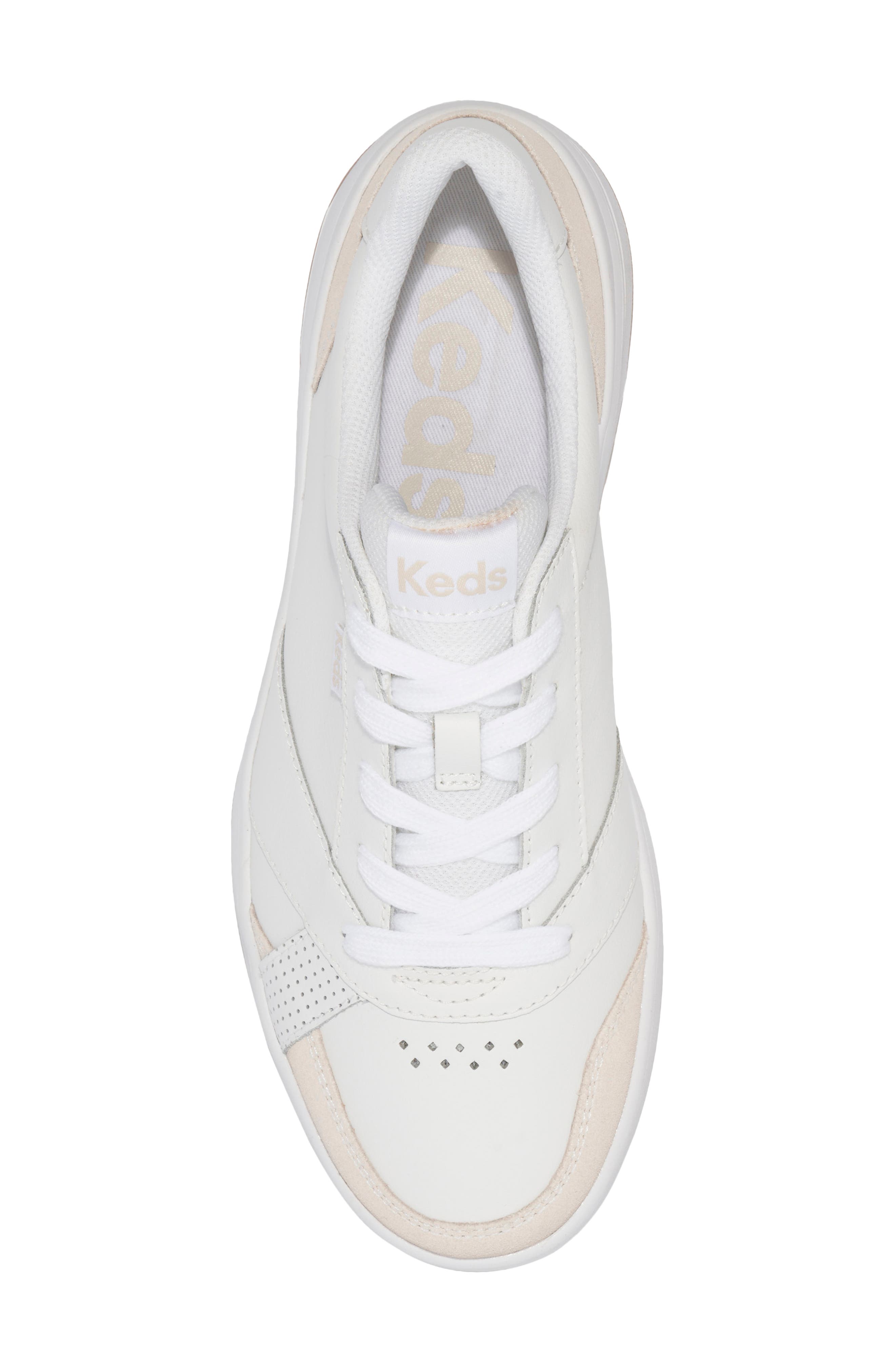 Keds<sup>®</sup> The Court Leather Sneaker, Alternate, color, White/ Gum Leathe