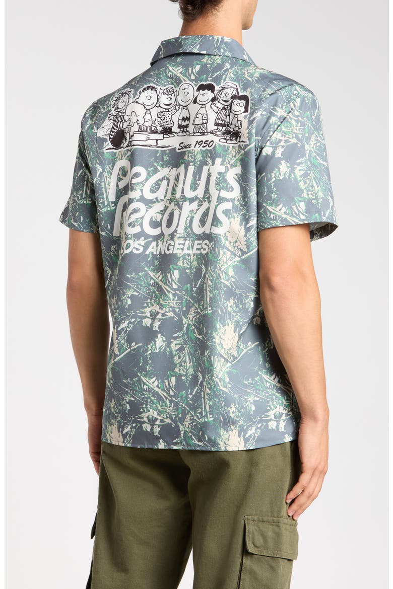 Peanuts Records Camp Shirt, Alternate, color, CAMO