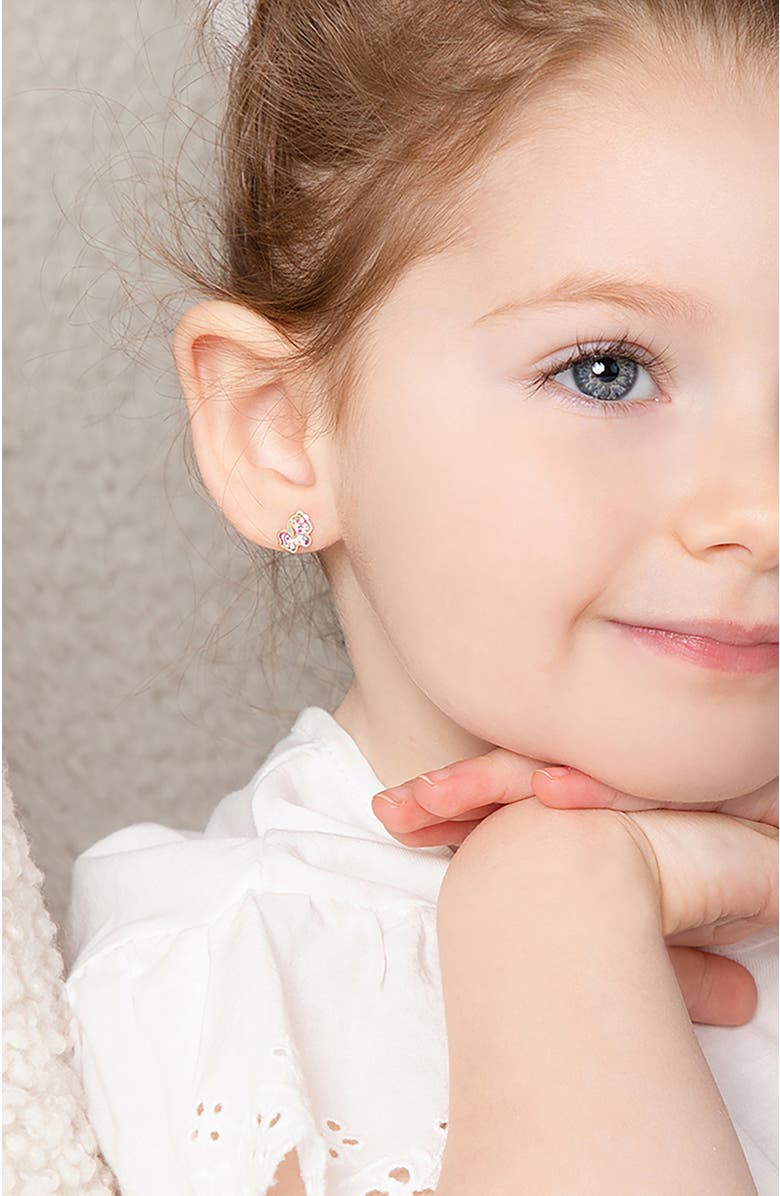 In Season Jewelry 14k Simply Unicorn Earrings, Alternate, color, Pink