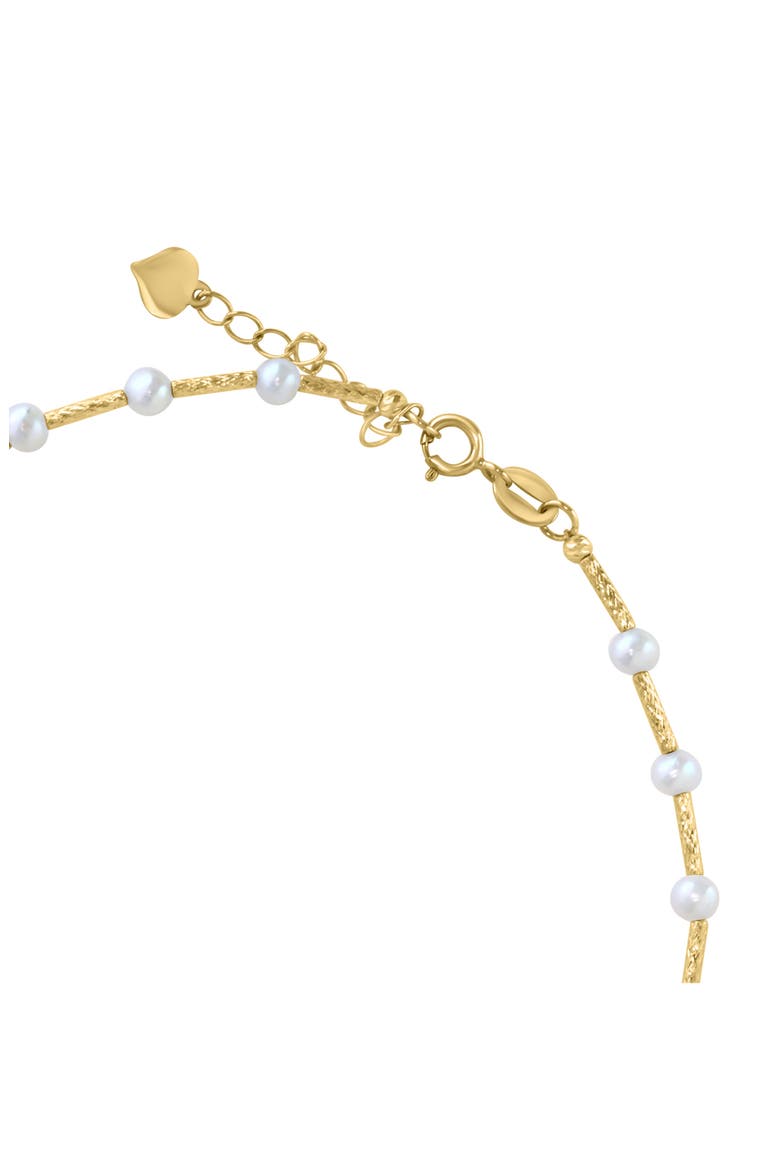 14K Gold 3-5mm Freshwater Pearl Station Bracelet, Alternate, color, WHITE