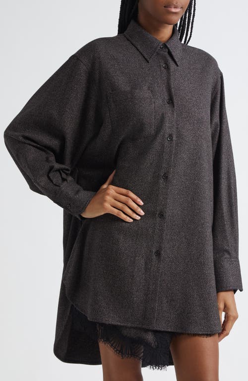 A.l.c . Spence Wool Blend Long Sleeve Shirt In Brown