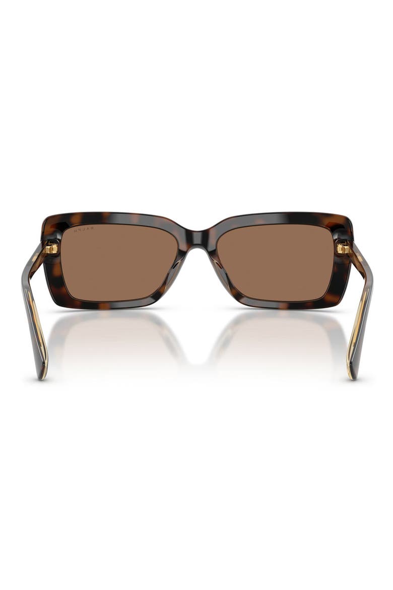 56mm Rectangular Sunglasses, Alternate, color, DARK HAVANA ON TRANSPARENT