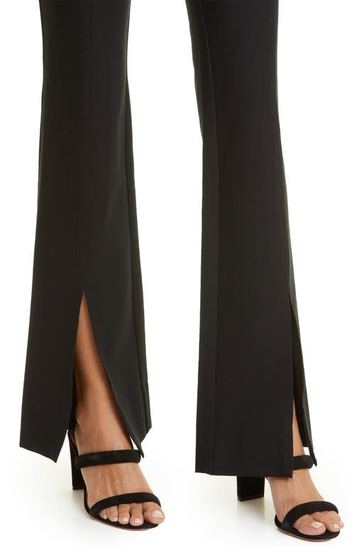 Derek Lam 10 Crosby Maeve Slit Hem Stretch Cotton Flare Trousers In Black