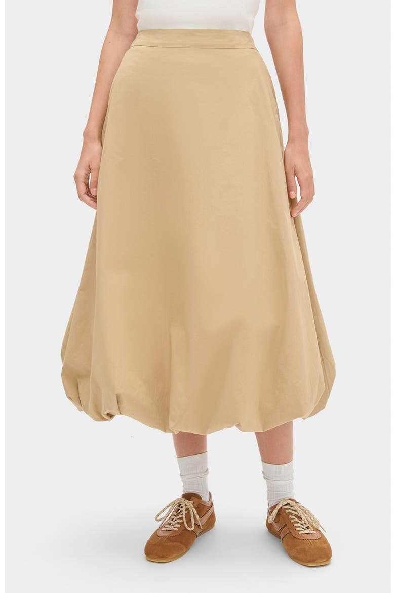 Nola Organic Cotton Bubble Midi Skirt, Main, color, CAMEL