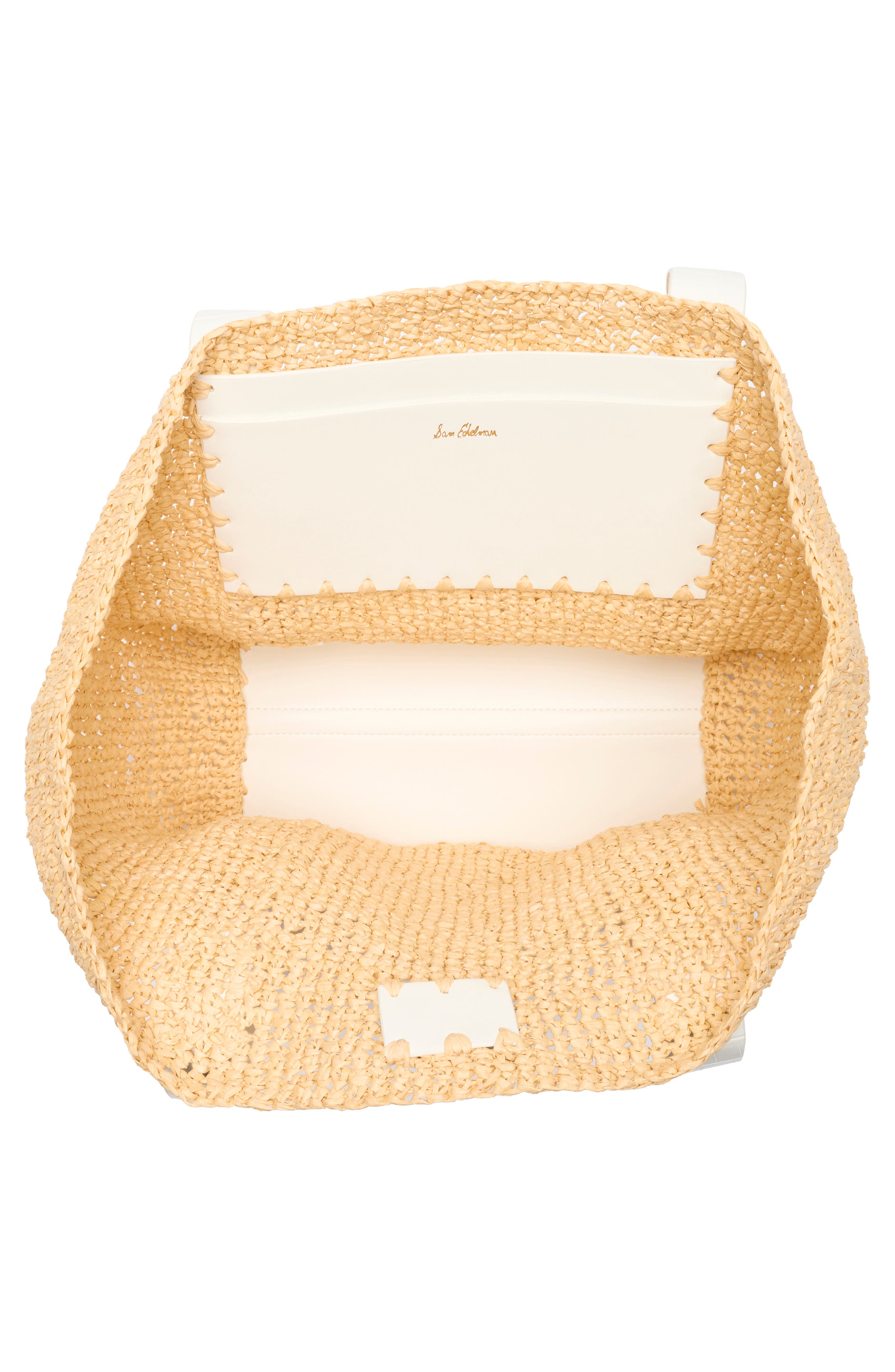 Sam Edelman Marley Raffia Tote Bag, Alternate, color, Eggshell