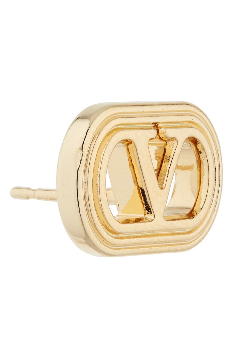 Valentino Garavani VLOGO Ovalette Stud Earrings, Alternate, color, Oro