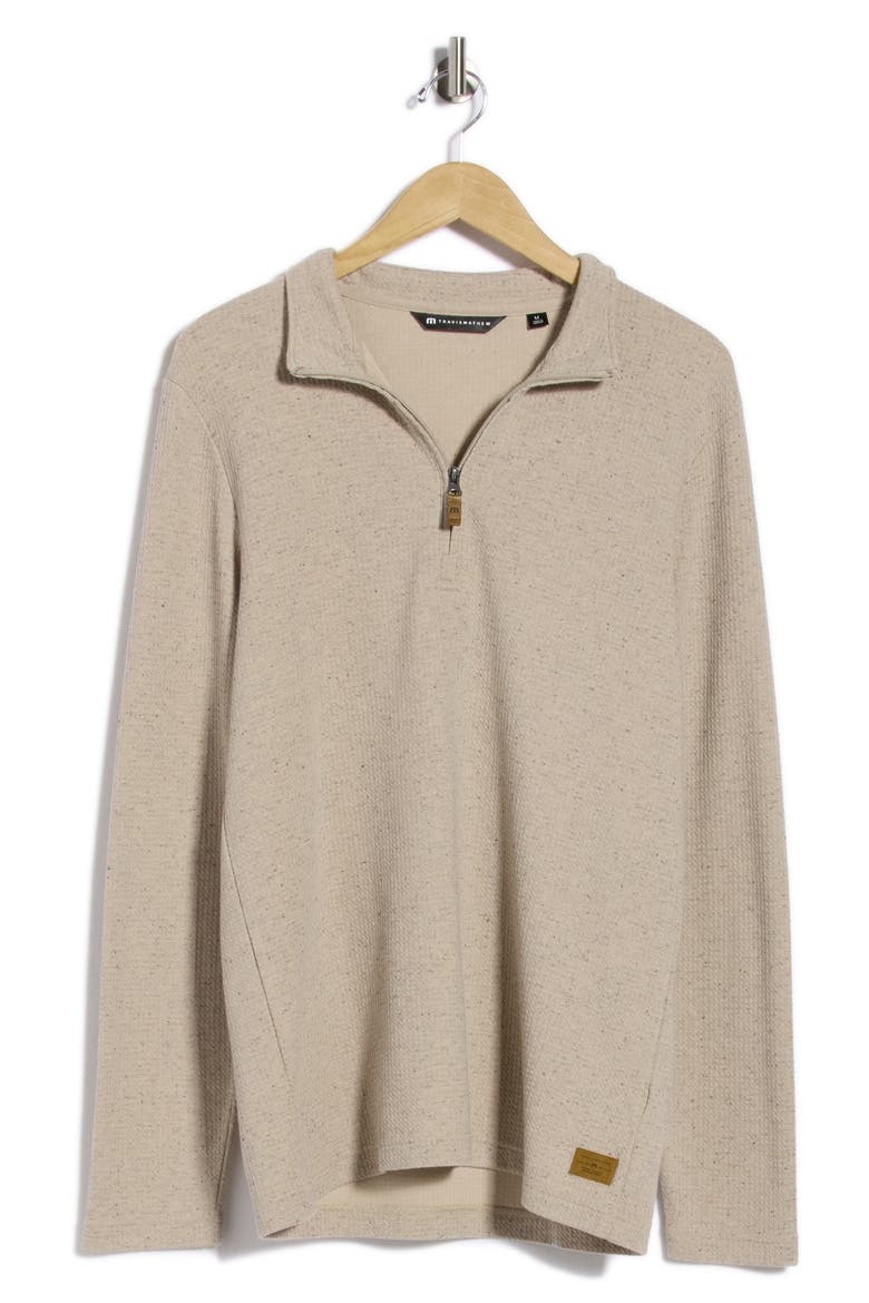 Airport Lounge Half Zip Pullover, Main, color, OXFORD TAN