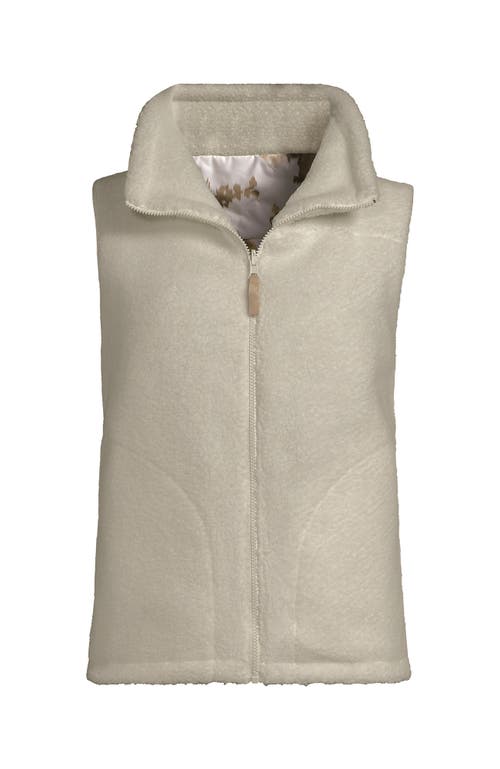 Lands' End Plus Size High Pile Fleece Reversible Mixed Media Vest In Multi