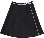 Imagine Pleated Knit Contrast Tape Tie Skirt
