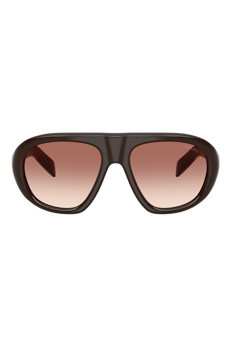 56mm Irregular Sunglasses, Main, color, CIGAR / LIGHT BROWN BORDEAUX
