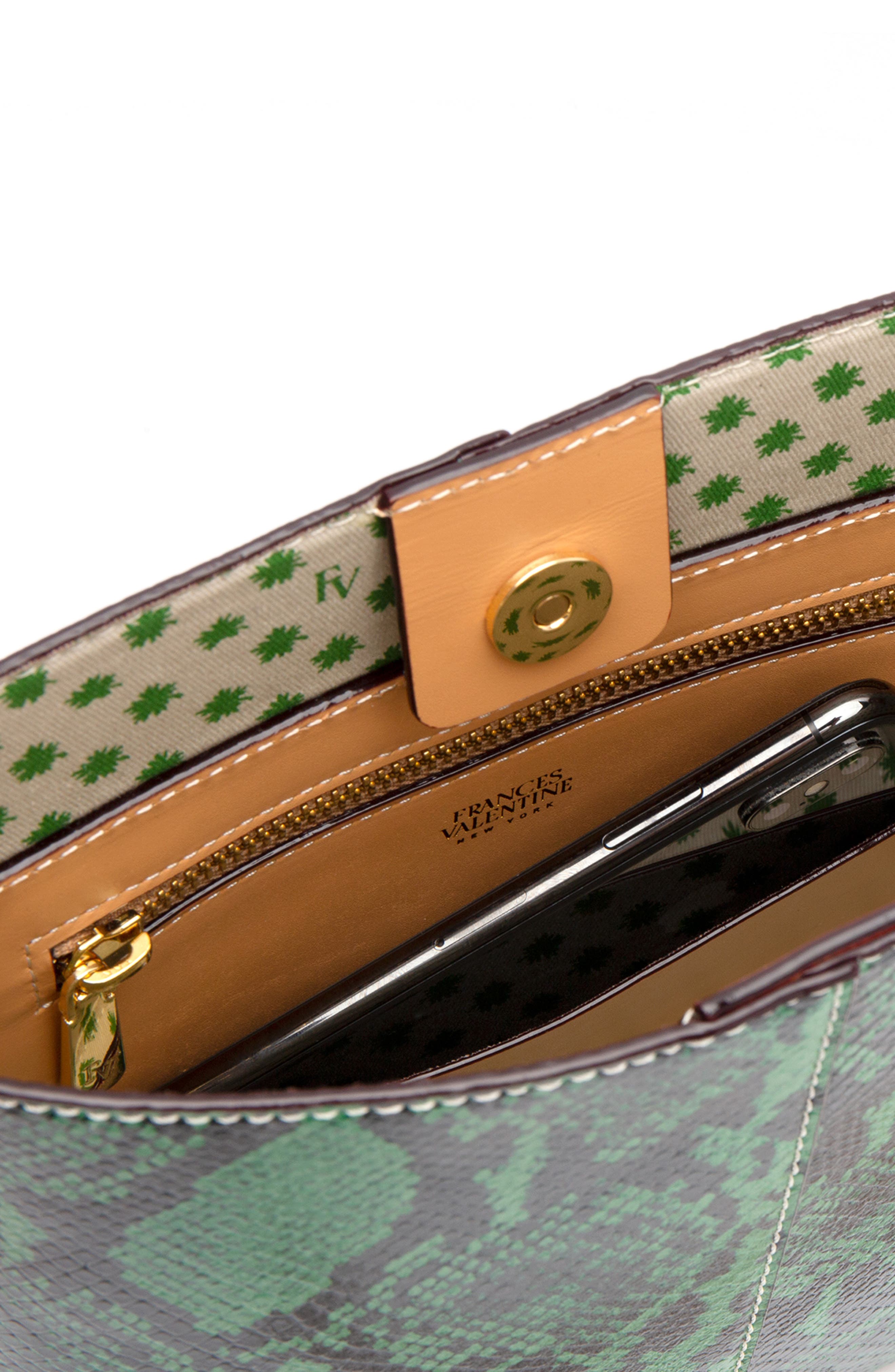 Frances Valentine Small Finn Snake Embossed Crossbody Bag, Alternate, color, 