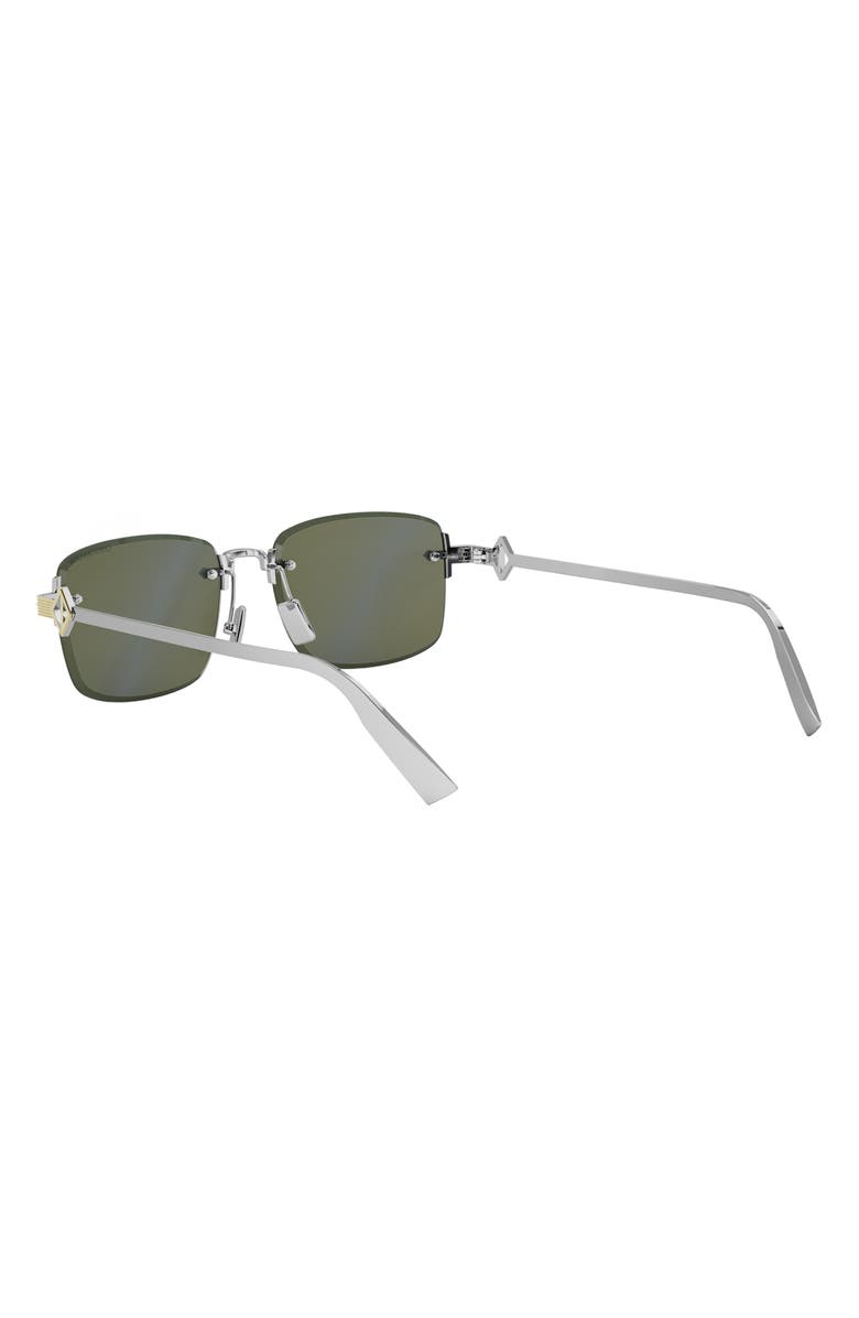 DIOR 'CD Diamond S11U Rectangle Sunglasses, Alternate, color, Shiny Palladium / Green