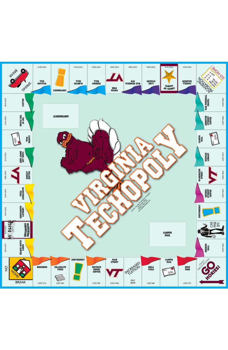 Late for the Sky Virginia Tech TechOpoloy Monopoly Board Game, Alternate, color, Multicolored