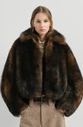 Brunello Cucinelli Soft shearling outerwear jacket with shiny zipper pull