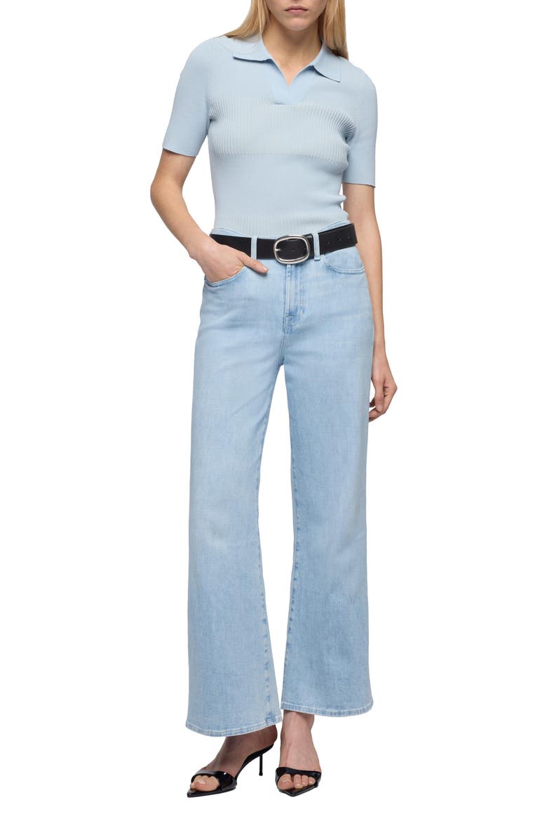 Lotta High Waist Ankle Wide Leg Jeans, Alternate, color, DEWDROP