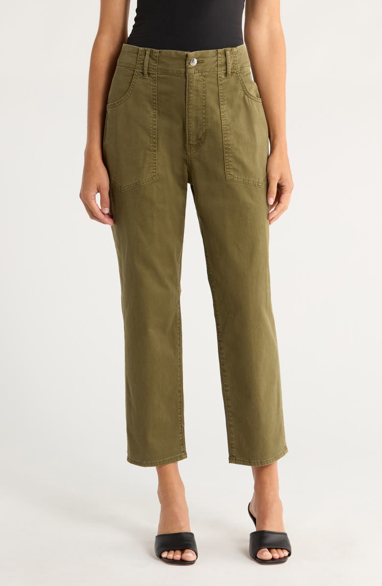 Veronica Beard Arya Crop Straight Leg Pants, Main, color, Army Green
