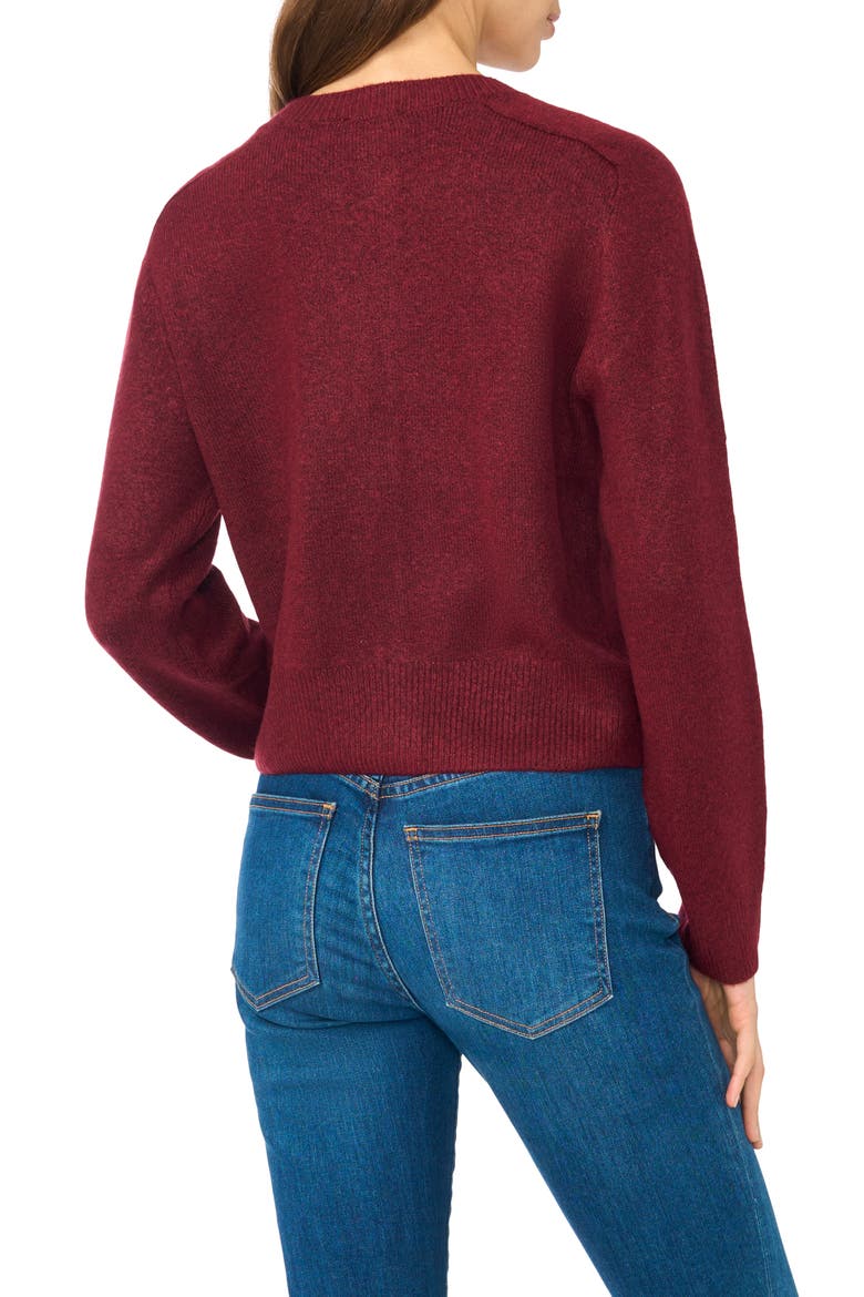 Crewneck Cardigan, Alternate, color, WINDSOR WINE