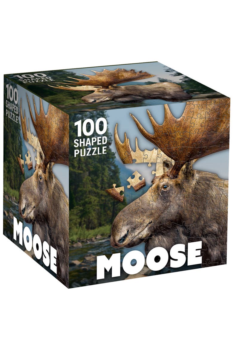 Moose 100 Piece Shaped Jigsaw Puzzle, Main, color, Multicolor