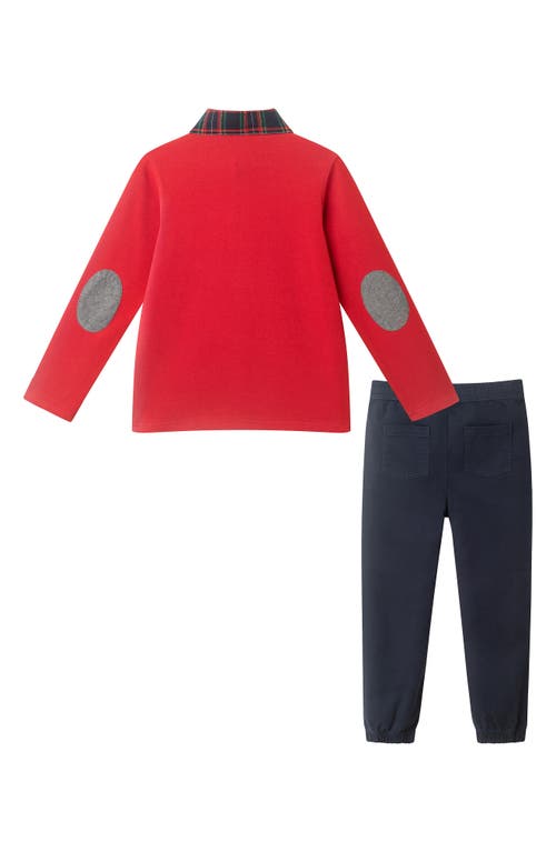 Andy & Evan Kids' Long Sleeve Polo & Pants Set In Multi