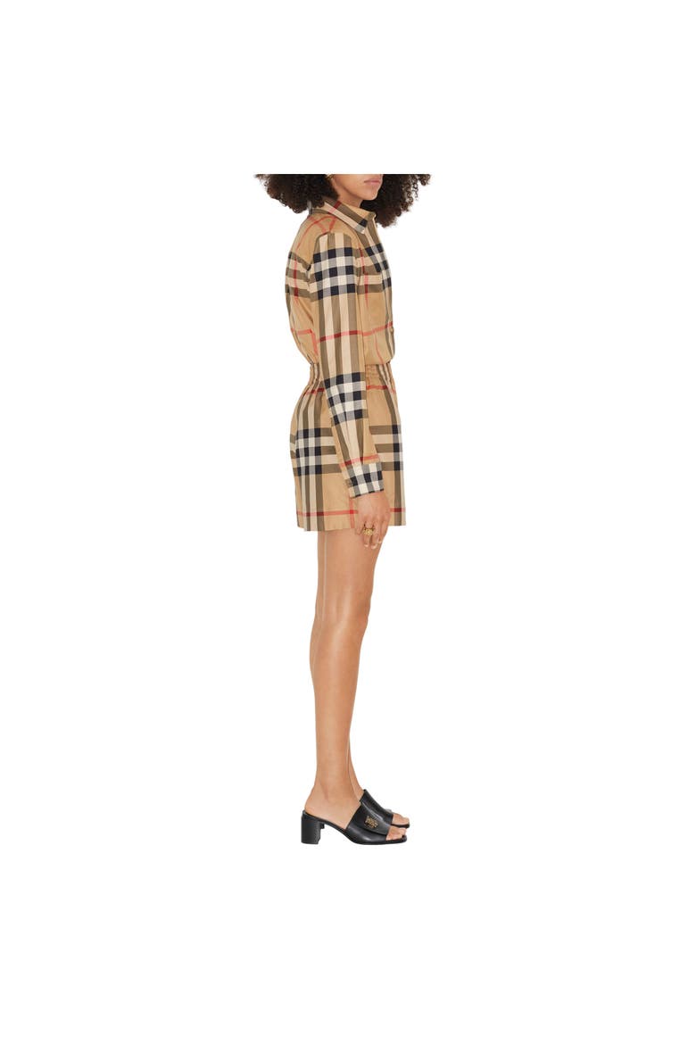Check Cotton Shorts, Alternate, color, Archive beige