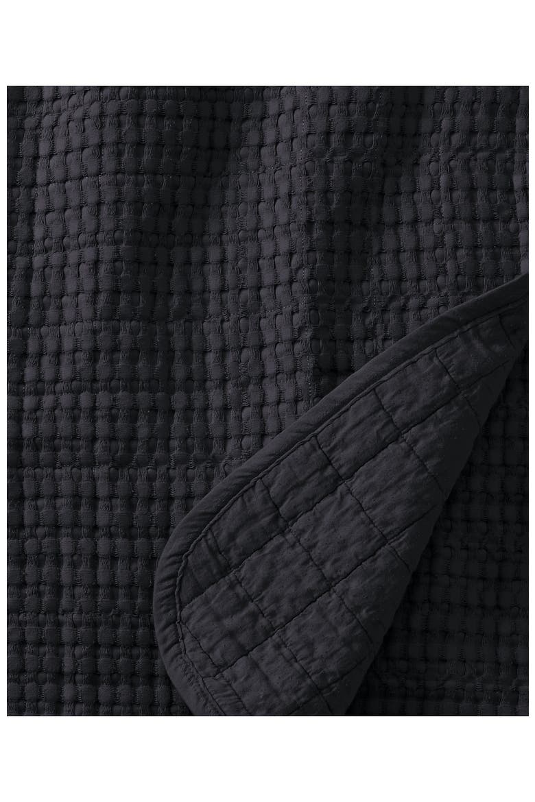 Waffle Weave Throw Blanket, Alternate, color, Black Slate