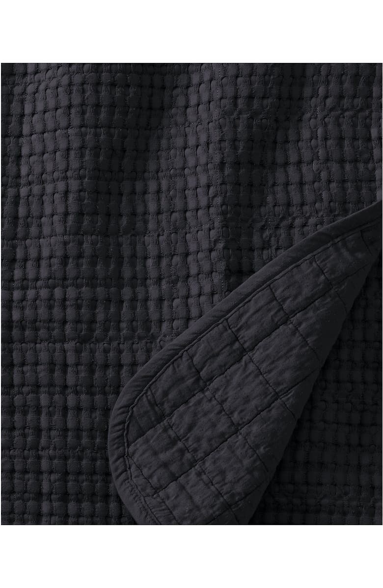 Lands' End Waffle Weave Throw Blanket, Alternate, color, Black Slate