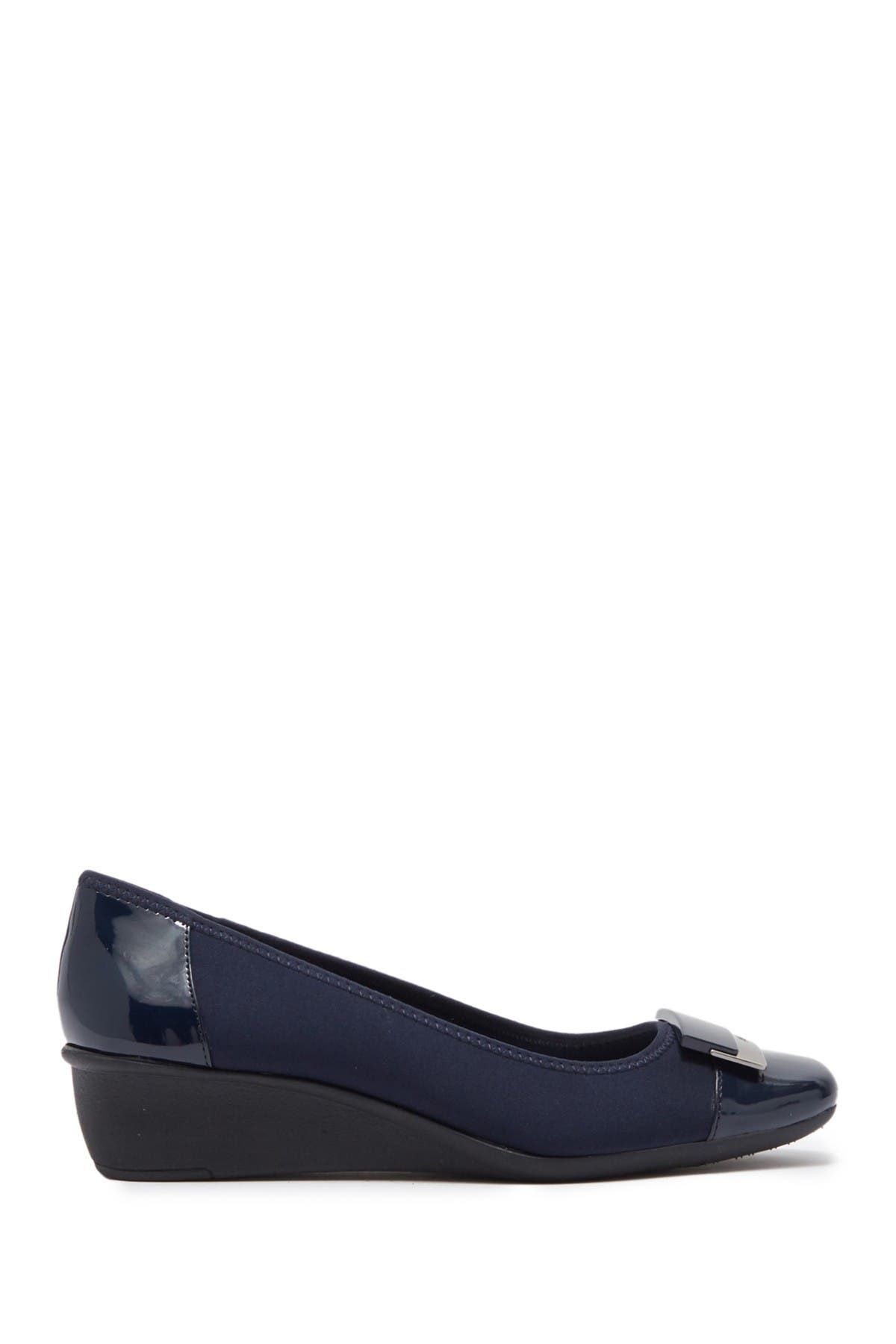 Anne Klein Waverly Wedge Loafer, Alternate, color, Navy
