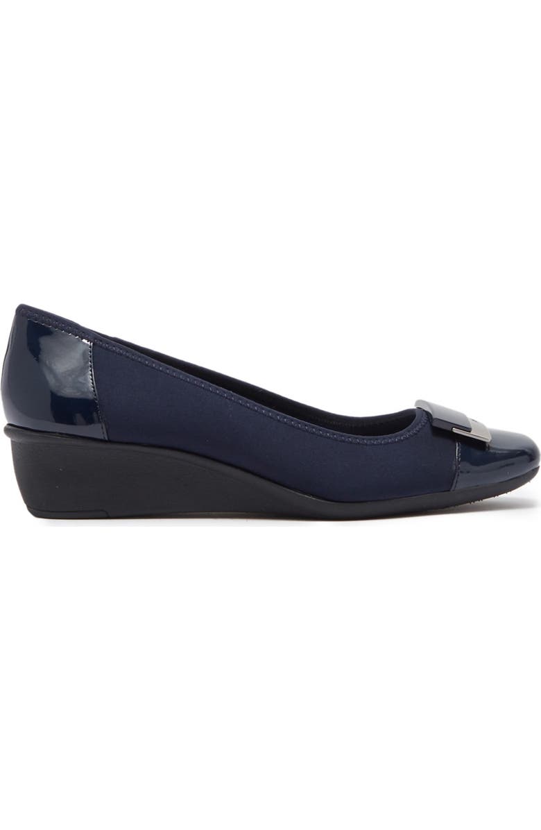 Anne Klein Waverly Wedge Loafer, Alternate, color, Navy
