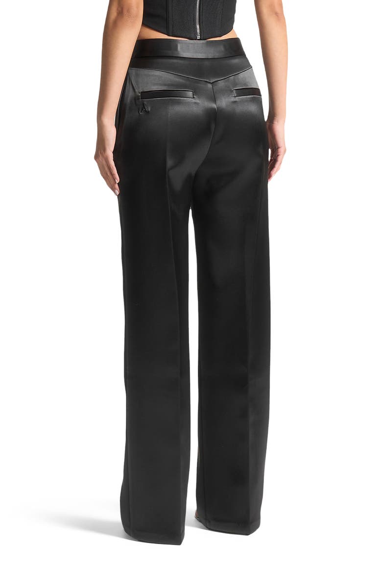 Bella Satin Tailored Trousers, Alternate, color, Black