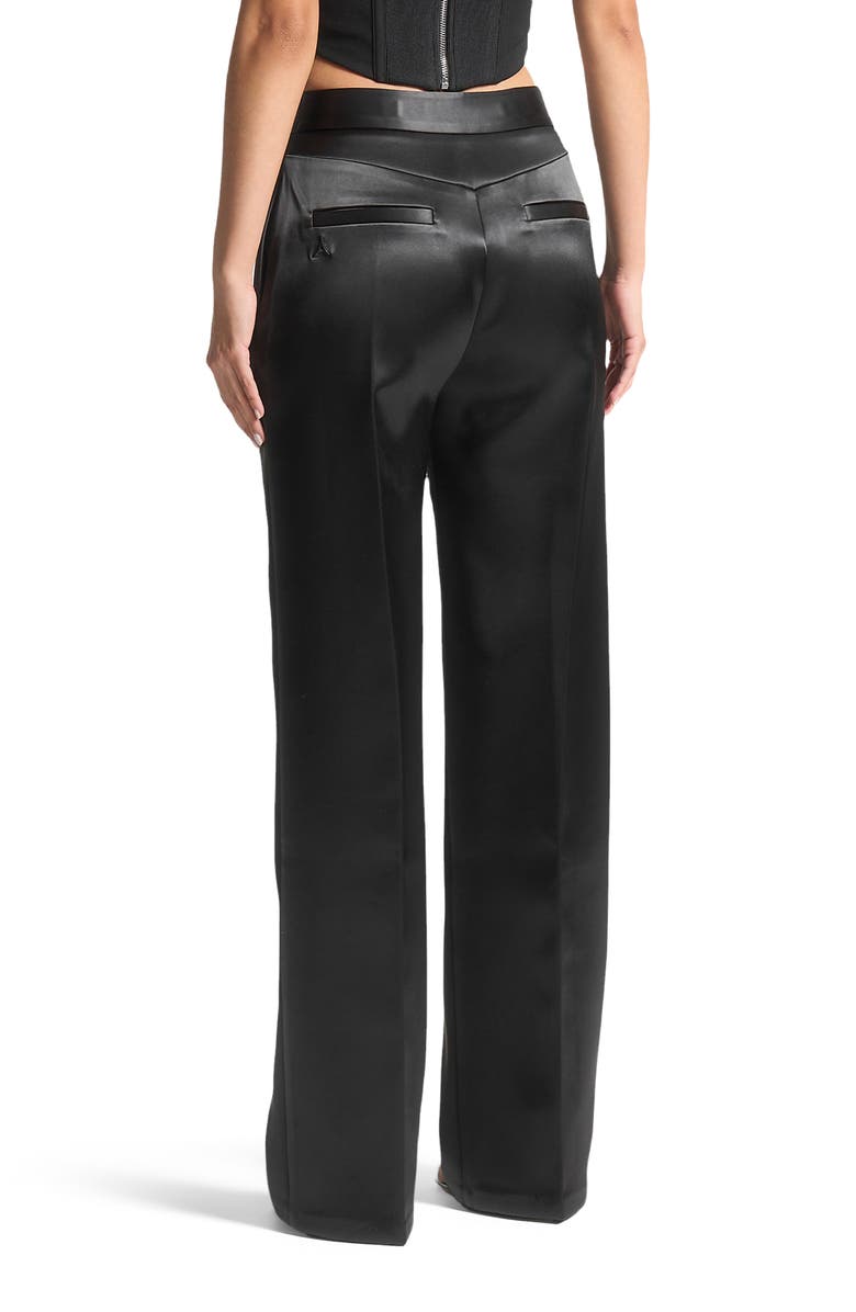 Manière De Voir Bella Satin Tailored Trousers, Alternate, color, Black