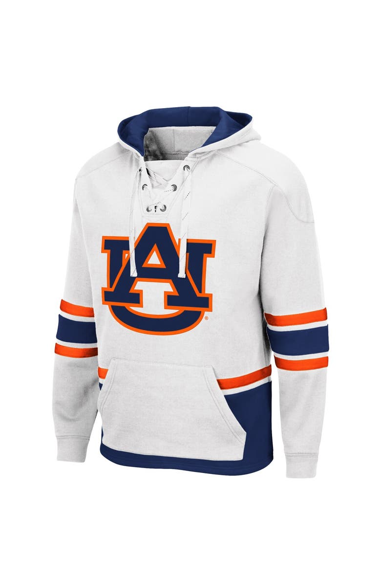 COLOSSEUM Men's Colosseum White Auburn Tigers Lace Up 3.0 Pullover Hoodie, Alternate, color, 