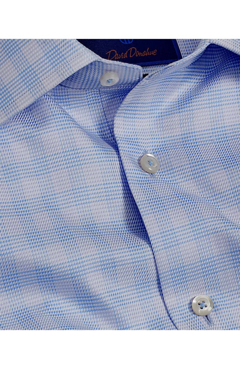 David Donahue Trim Fit Twill Check Dress Shirt, Alternate, color,