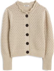 Madewell Scalloped Merino Wool Blend Cardigan