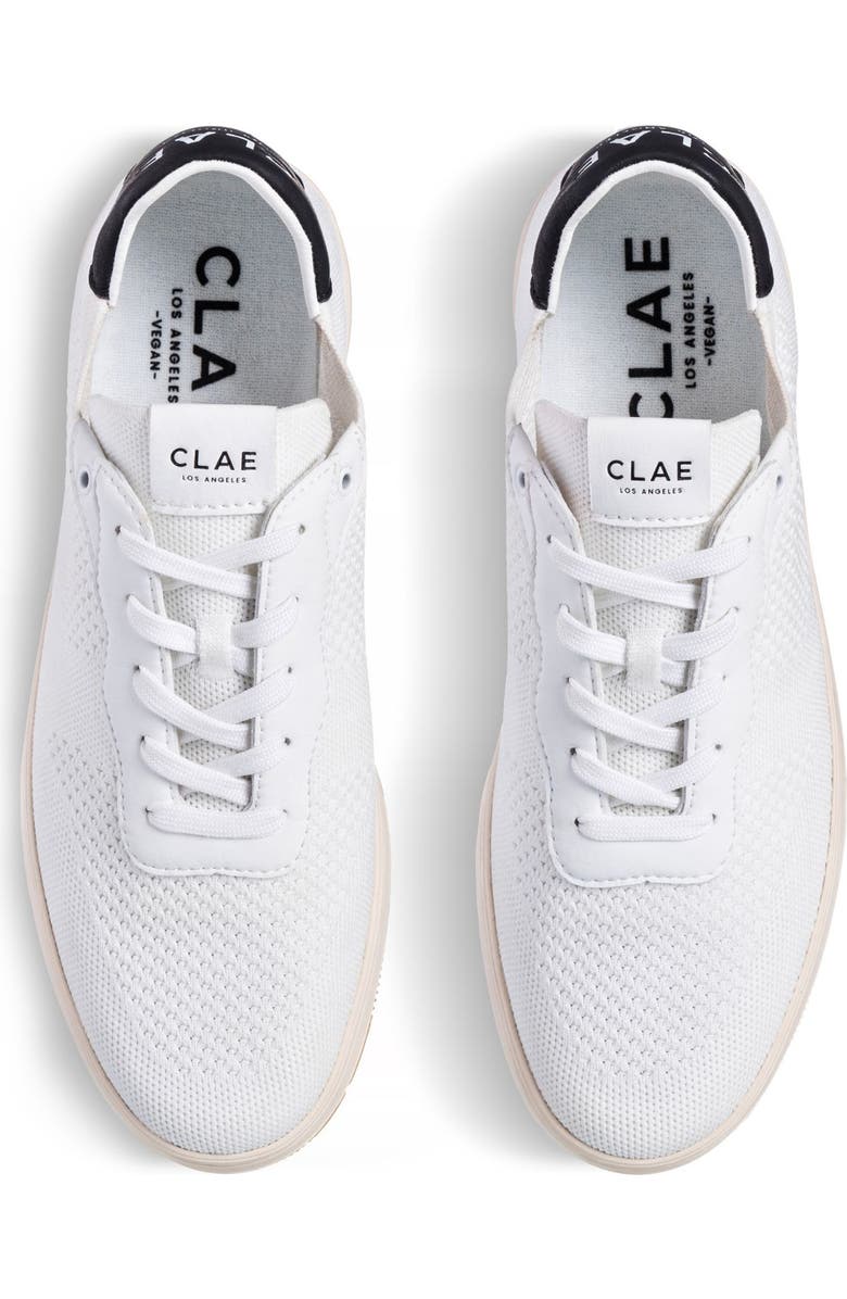 CLAE Malone Knit Low Top Sneaker, Alternate, color, White/ Black