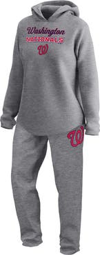 FANATICS Women's Fanatics Branded  Gray Washington Nationals Legacy Pullover Sweatshirt & Sweatpants Set