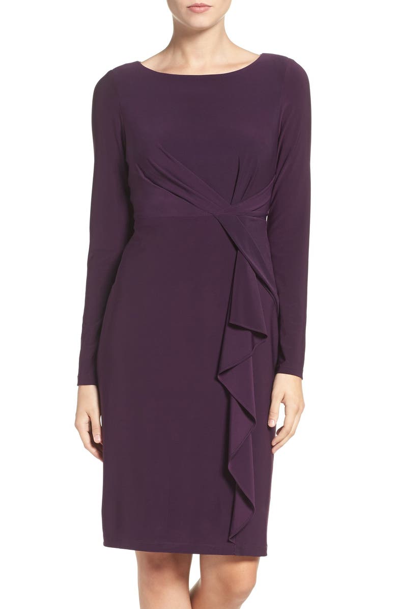 Vince Camuto Ruffle Jersey Sheath Dress, Main, color, 