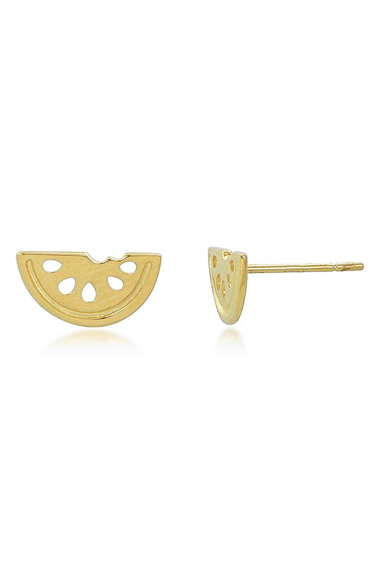 CANDELA JEWELRY 14K Gold Watermelon Stud Earrings, Main, color, 