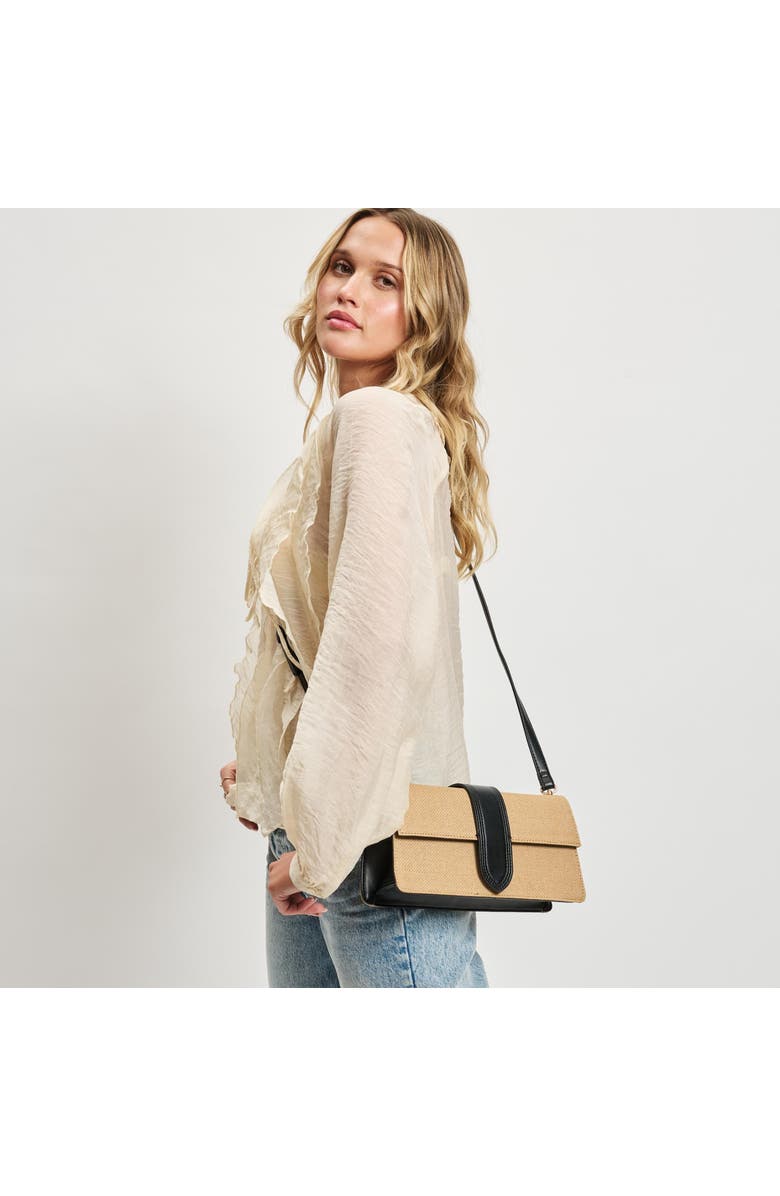 MODA LUXE Violet - Straw Crossbody, Alternate, color, Natural Black