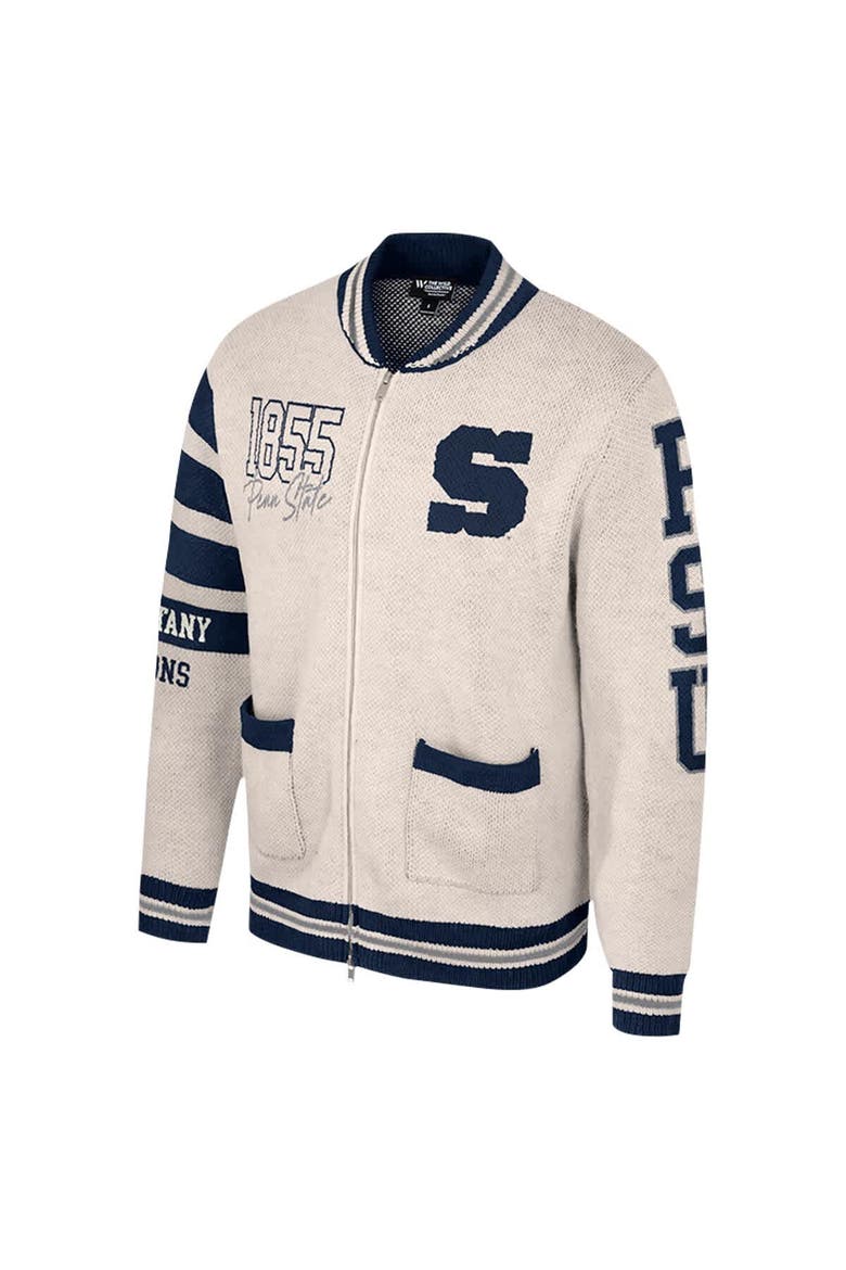 Women's Colosseum Cream Penn State Nittany Lions Jacquard Full-Zip Sweater, Alternate, color, Cream