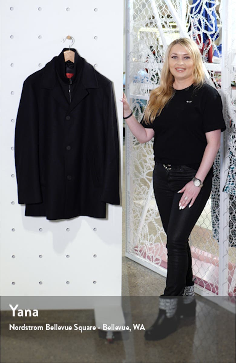 Barelto Regular Fit Wool Blend Coat with Removable Inset Bib, sales video thumbnail