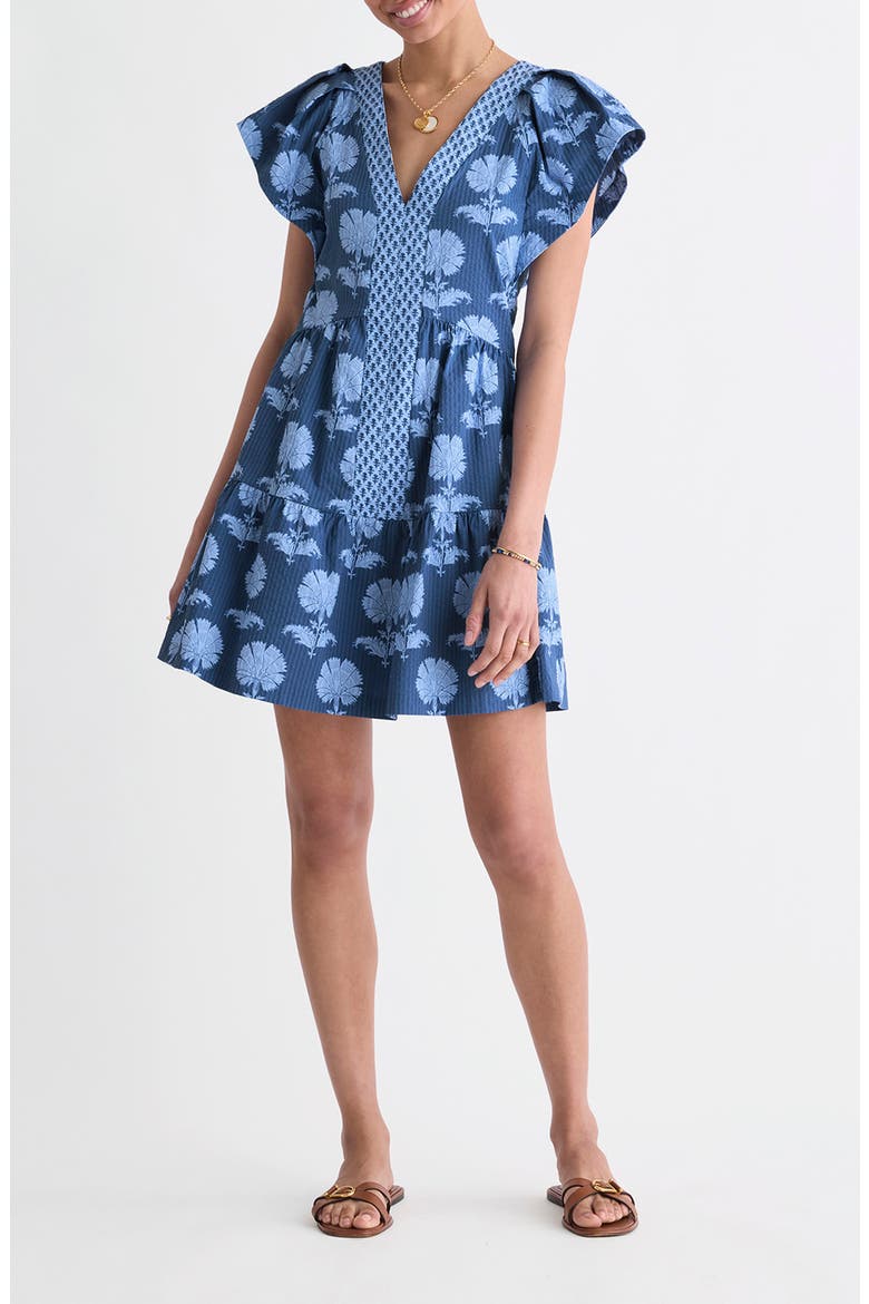 Sophie Mixed Print Harbor Dress, Main, color, QUINN FLORAL MOON